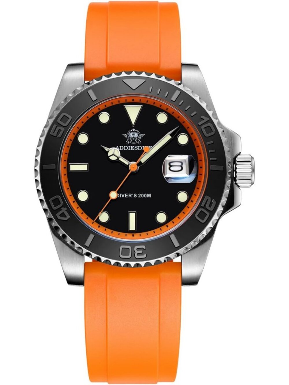 Stylish 41MM Men's Quartz Dive Watch with Stainless Steel Bracelet - Water